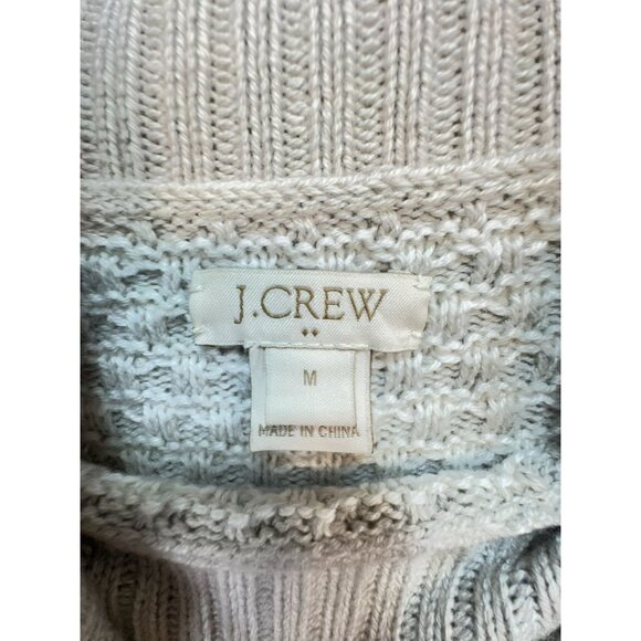 J.Crew Womens Knit Turtleneck Sweater Medium Gray White Textured - Picture 2 of 10